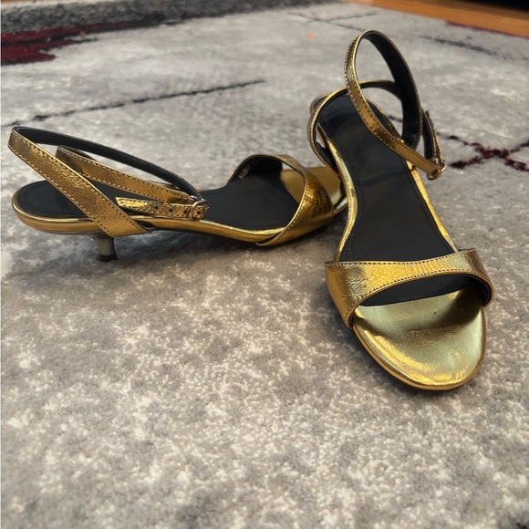 MUYISEXI Genuine Leather Gold Kitten Heels - Picture 4 of 11